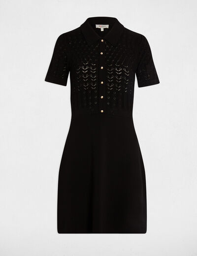 Robe courte cintrée noir femme