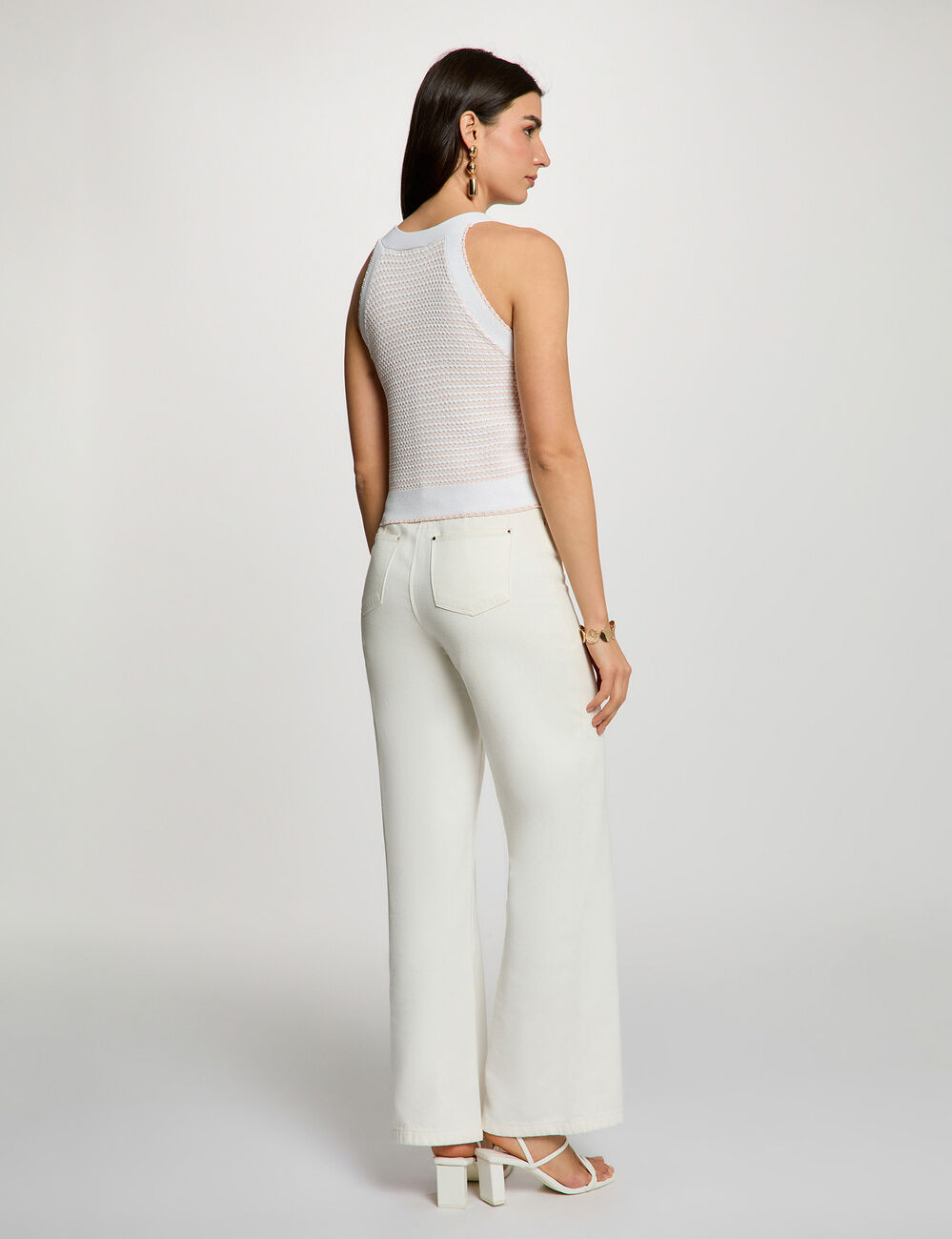 Getailleerd mouwloos vest pastelroze vrouw