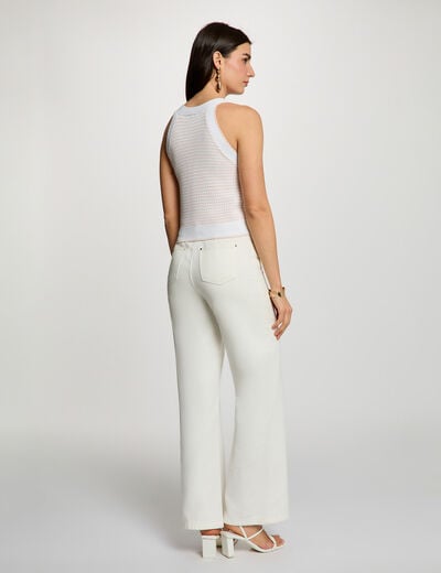 Getailleerd mouwloos vest pastelroze vrouw