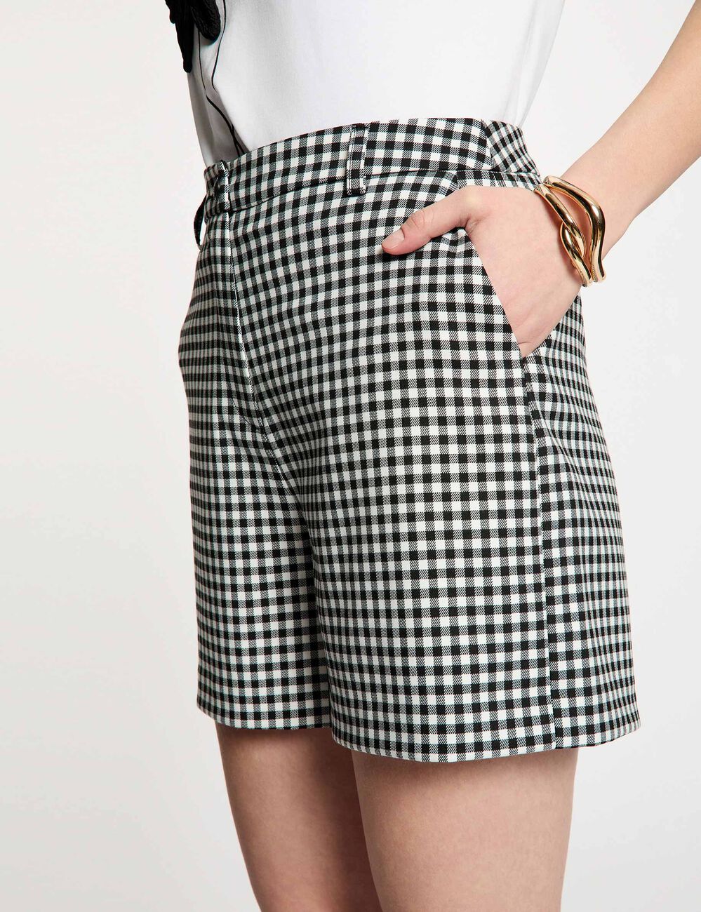 Short taille haute noir femme