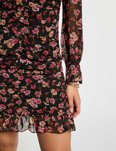 Robe courte ajust&eacute;e multicolore femme