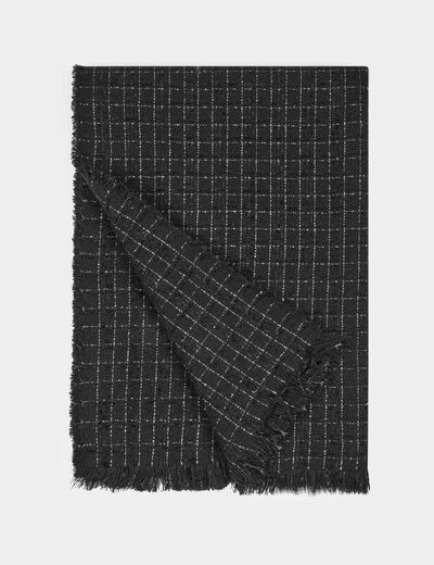 Écharpe tweed noir femme
