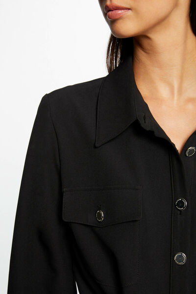 Combinaison ajustée manches longues noir femme