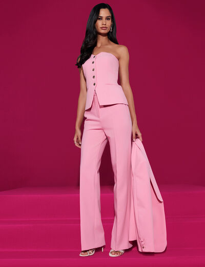 Bustier cintr&eacute; sans manches rose clair femme