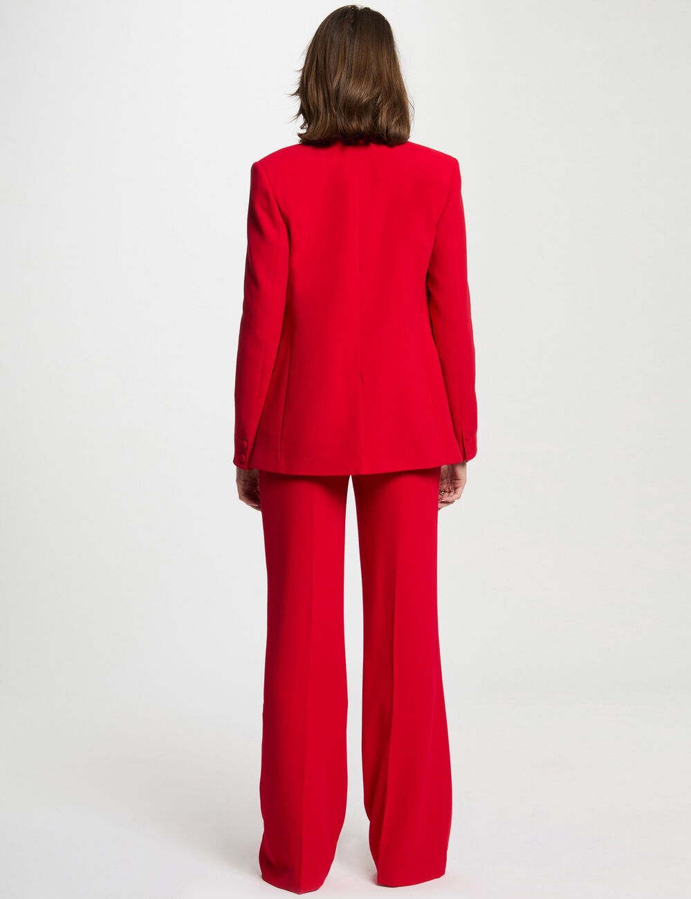 Getailleerde blazer met knopen rood vrouw