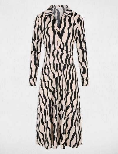 Robe midi droite imprim&eacute;e multicolore femme