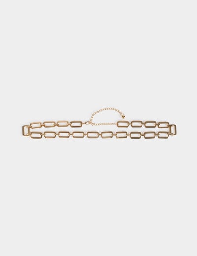 Ceinture chaine jaune or femme