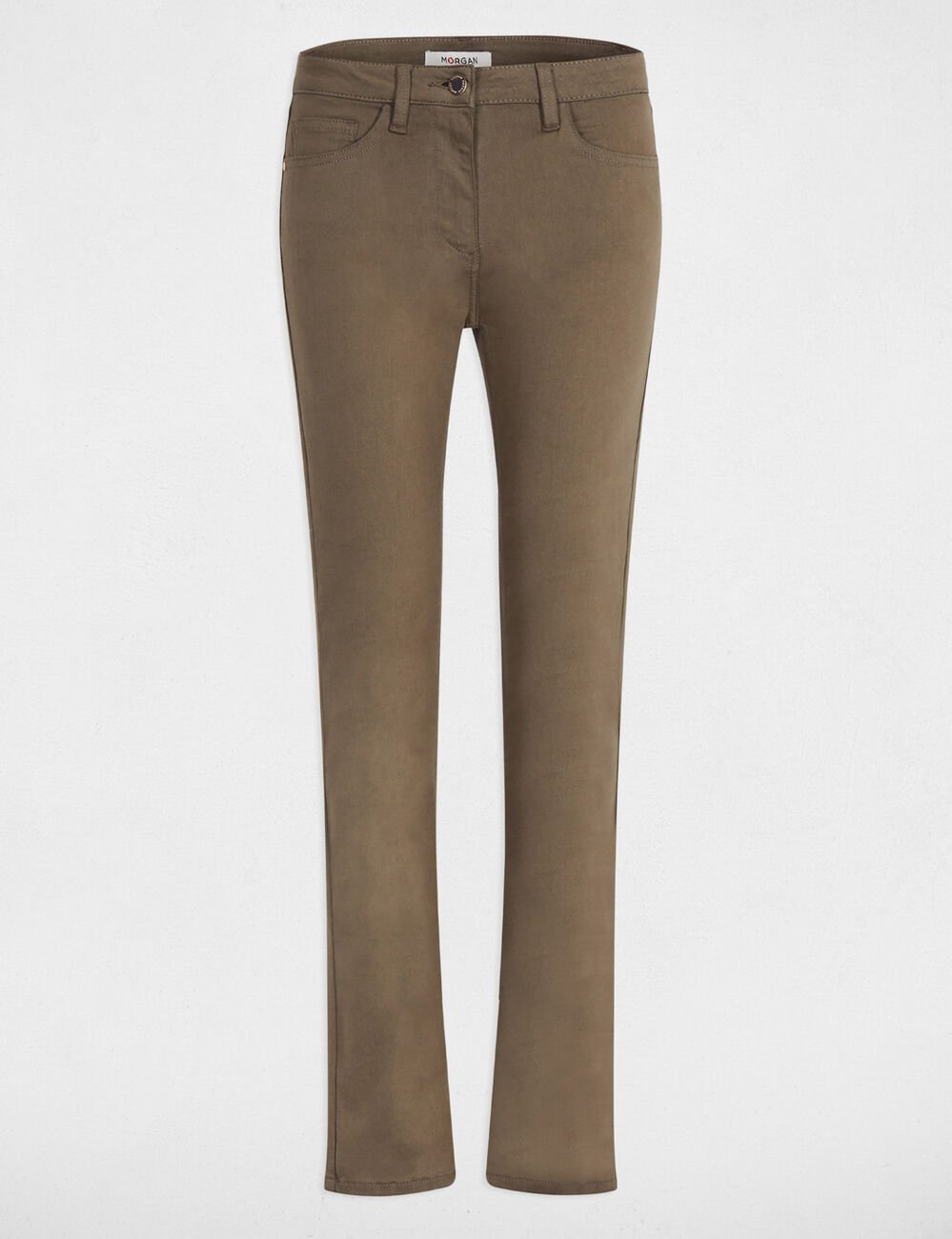Pantalon droit vert kaki femme