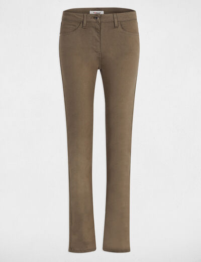 Pantalon droit vert kaki femme