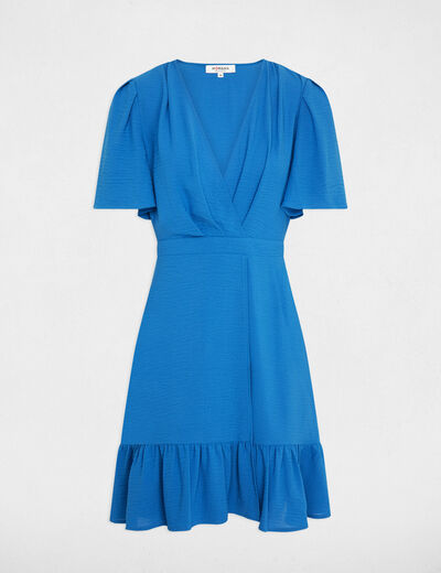 Korte soepelvallende jurk bleu vrouw