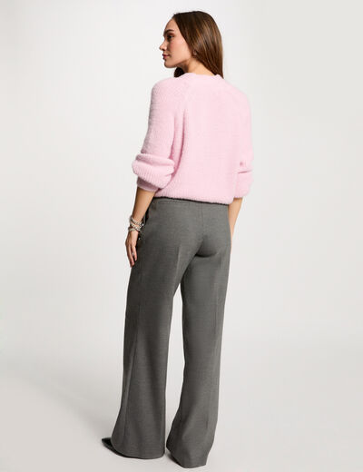 Gilet manches longues rose pastel femme