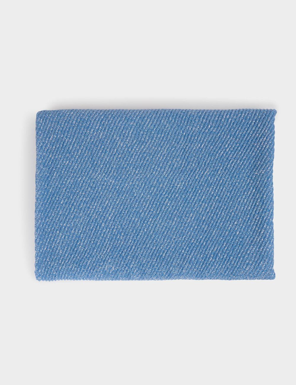 Plissé sjaal met metallic draad bleu vrouw