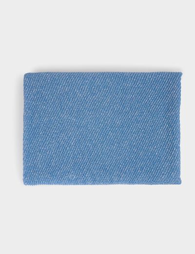 Plissé sjaal met metallic draad bleu vrouw