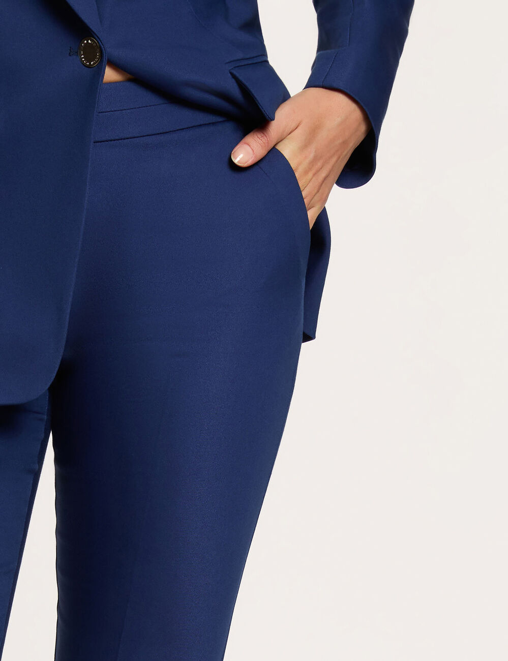 Pantalon cigarette 7/8&egrave;me bleu marine femme