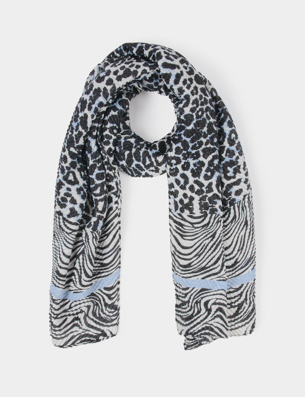 Foulard pliss&eacute; m&eacute;tallis&eacute; multicolore femme