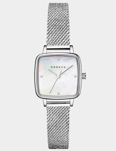 Montre classique couleur argent femme