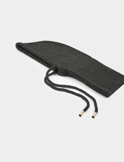 Cagoule fils métallisés noir femme