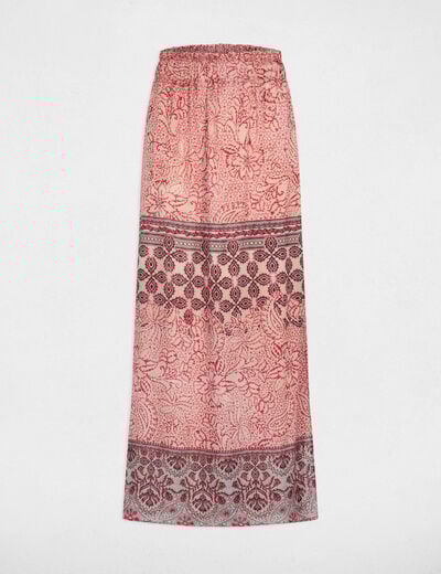 Jupe longue fluide multicolore femme