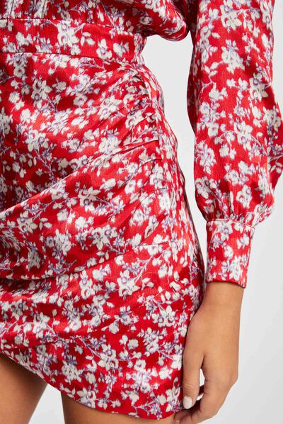 Robe cintrée drapée imprimé floral multico femme