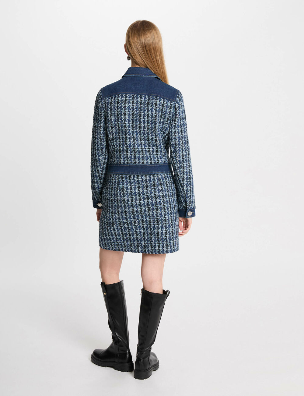 Korte tweed rok meerkleurig vrouw