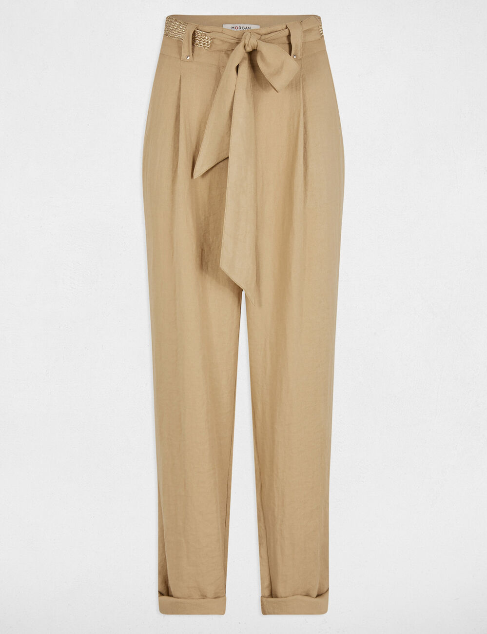 Carrotbroek met ceintuur beige vrouw