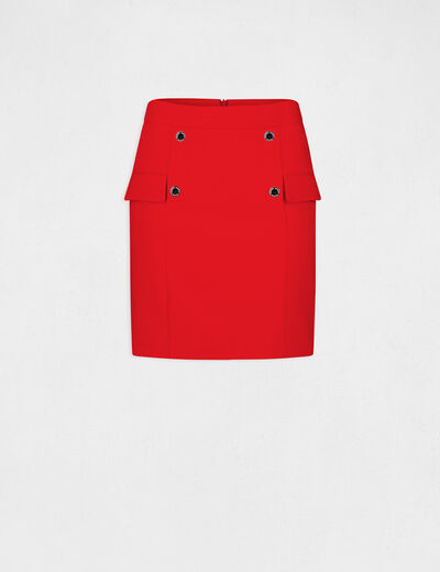 Rechte rok met hoge taille rood vrouw