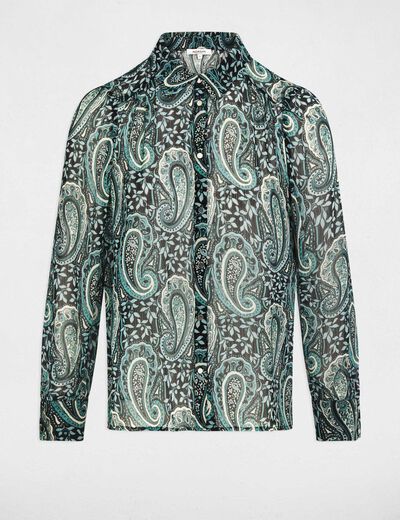 Soepel vallend overhemd met print meerkleurig vrouw