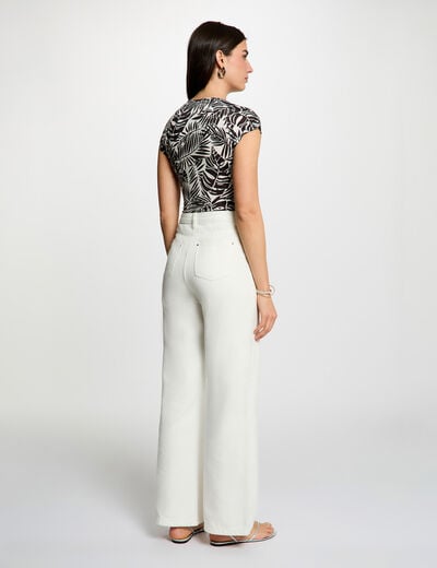 T-shirt ajust&eacute; d&eacute;collet&eacute; multicolore femme