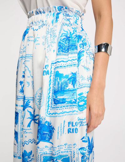 Lange rok met print meerkleurig vrouw