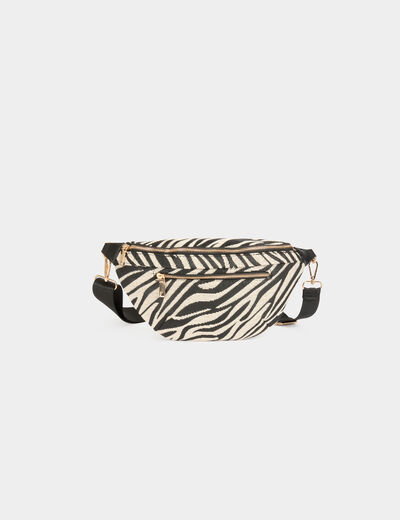 Sac banane imprimé zèbre ivoire femme