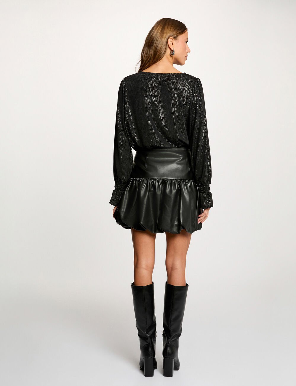 T-shirt met lange mouwen zwart vrouw