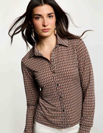 T-shirt met kraag meerkleurig vrouw