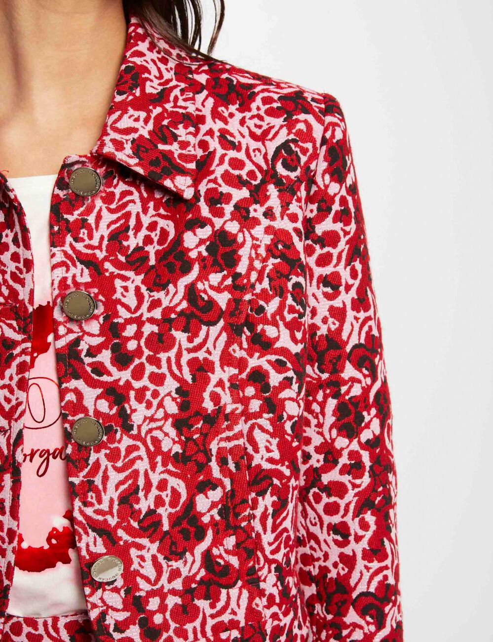 Kort jacquardjack meerkleurig vrouw