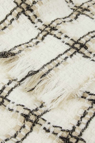 Écharpe à carreaux beige femme
