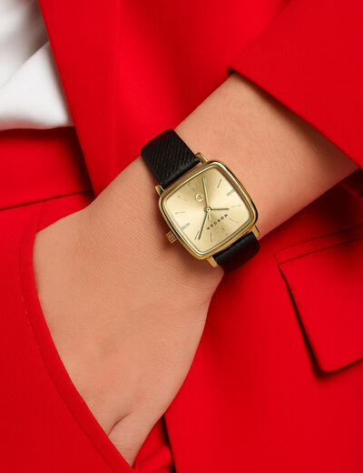 Montre classique jaune or femme
