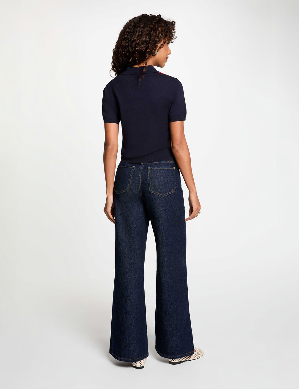 Trui met polokraag marineblauw vrouw