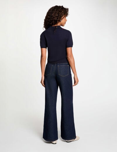 Trui met polokraag marineblauw vrouw