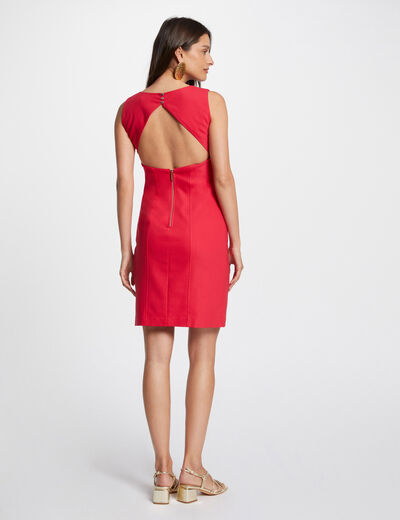 Korte jurk met split medium rood vrouw
