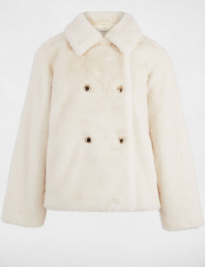 rechte jas met knopen ivoor vrouw Rechte jas met knopen ivoor vrouw