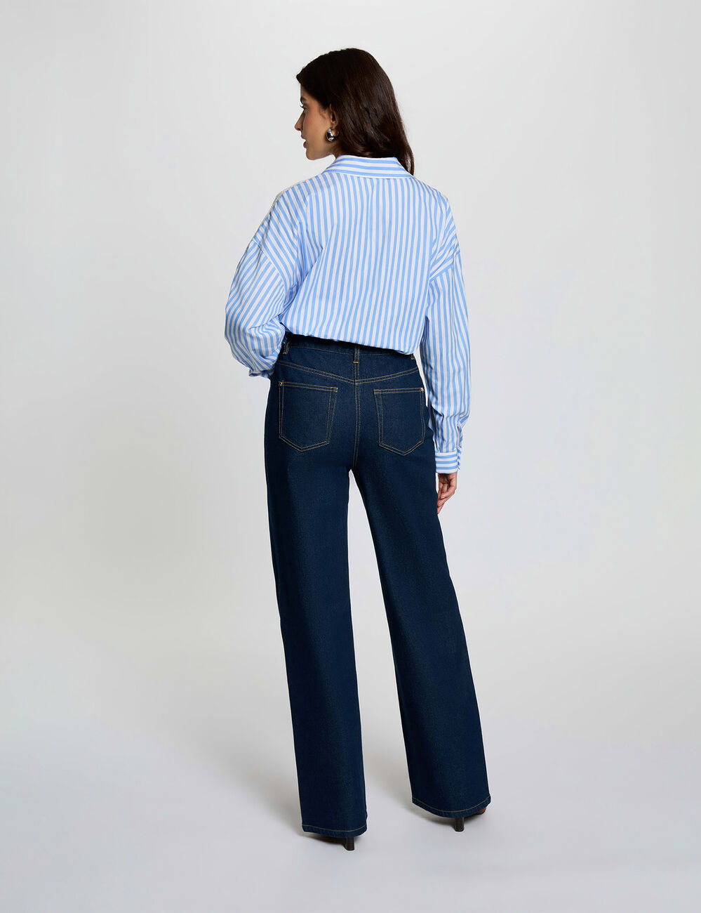 Gestreept hemd met lange mouwen meerkleurig vrouw