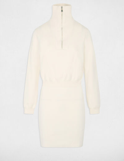 Robe courte effet 2-en-1 ivoire femme