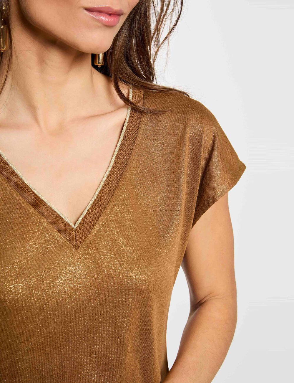 T-shirt met korte mouwen camel vrouw