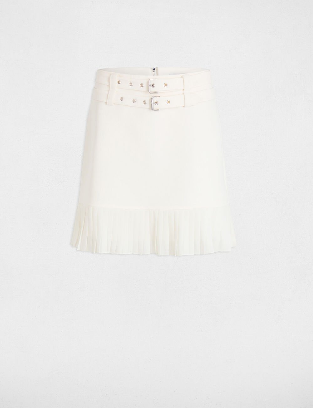 Jupe courte plissée blanc femme