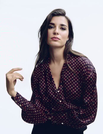 Chemise col &agrave; revers multicolore femme