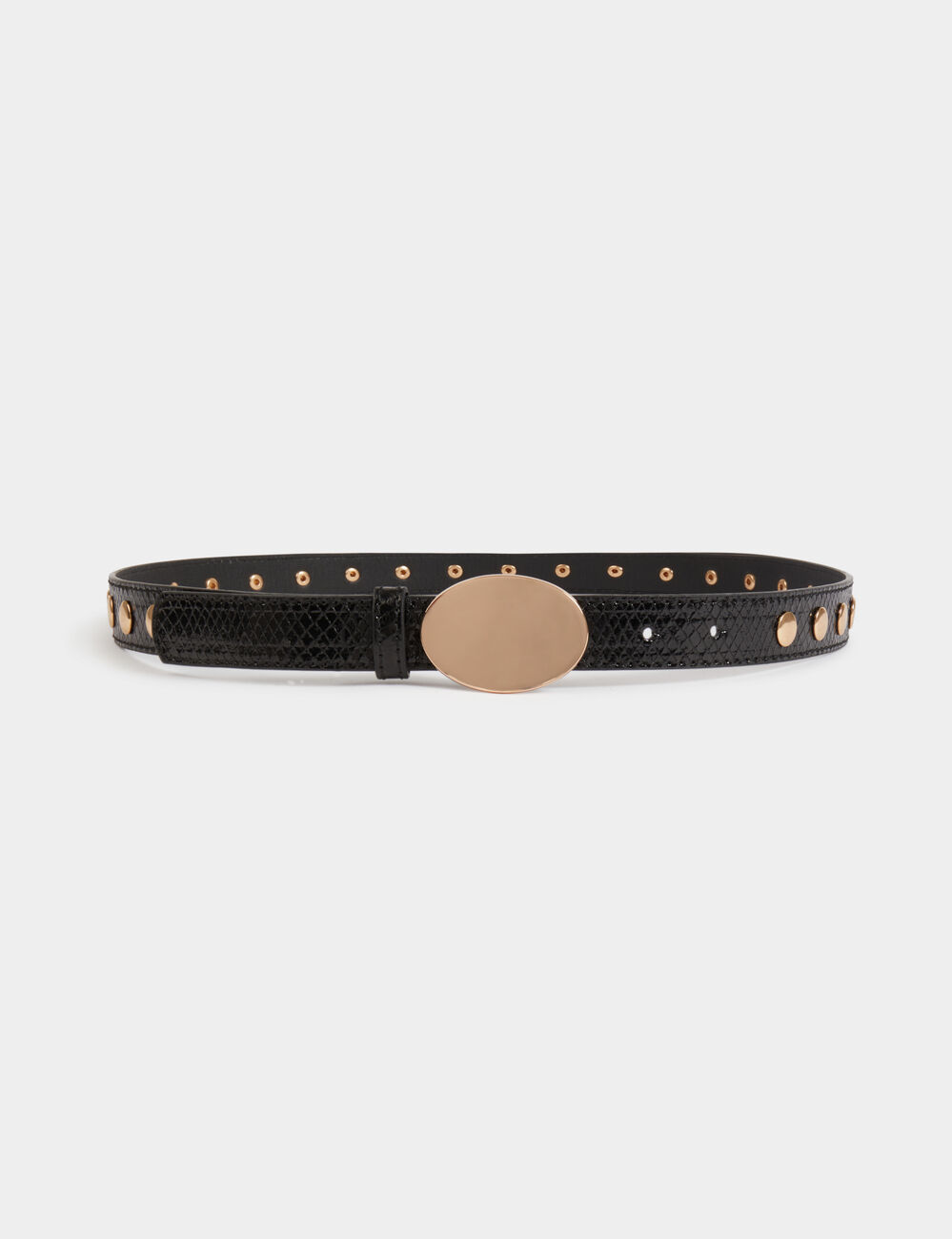 Smalle riem met studs zwart vrouw