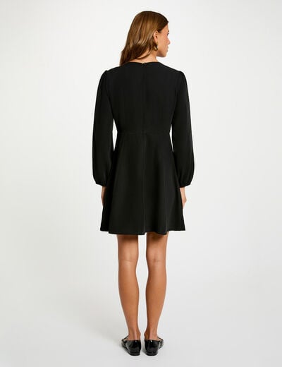 Robe courte trapèze noir femme