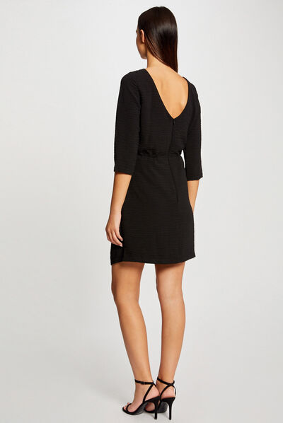 Robe cintrée dos ouvert noir femme