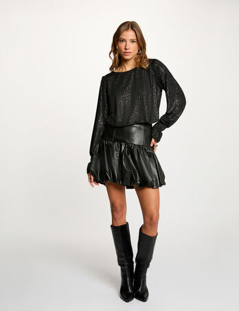 Jupe courte ajustée noir femme