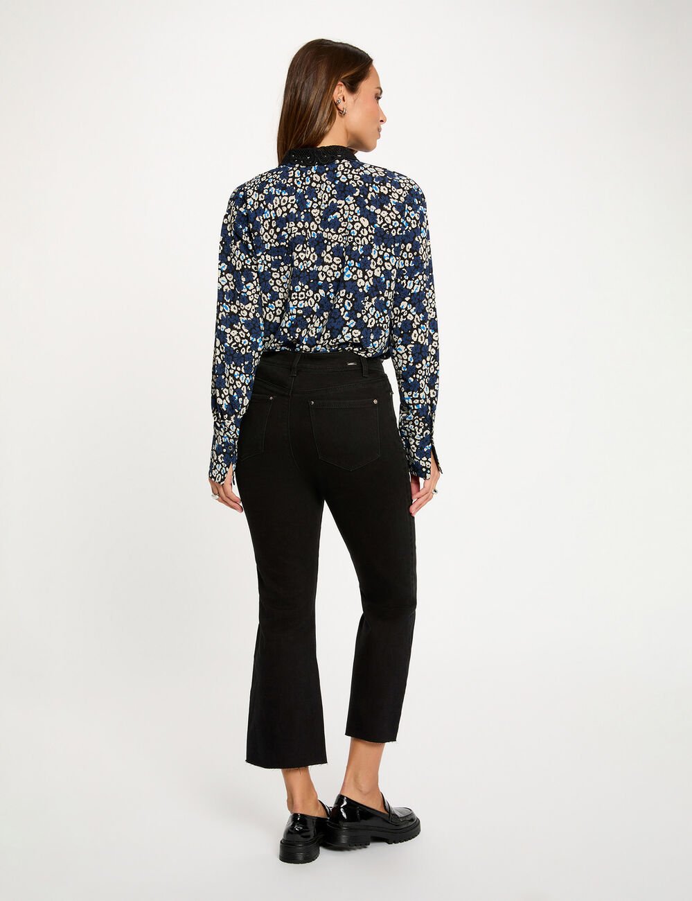 Soepel bedrukt overhemd meerkleurig vrouw