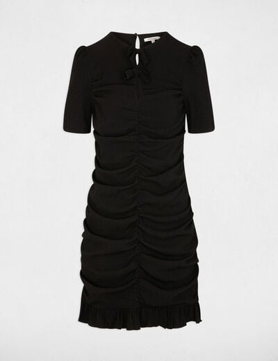 Robe courte ajust&eacute;e noir femme